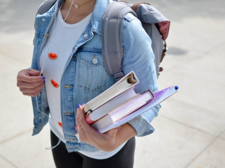 college student ready for class